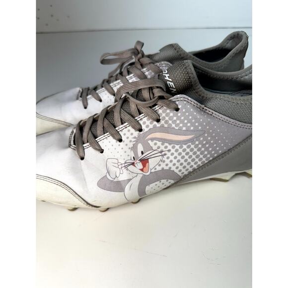 Phenom Elite Looney Tunes Men Football Cleats US 8 White Gray Bugs Bunny Lace Up - Picture 4 of 16